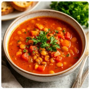 Густой чечевичный суп с копченой паприкой, который согревает душу