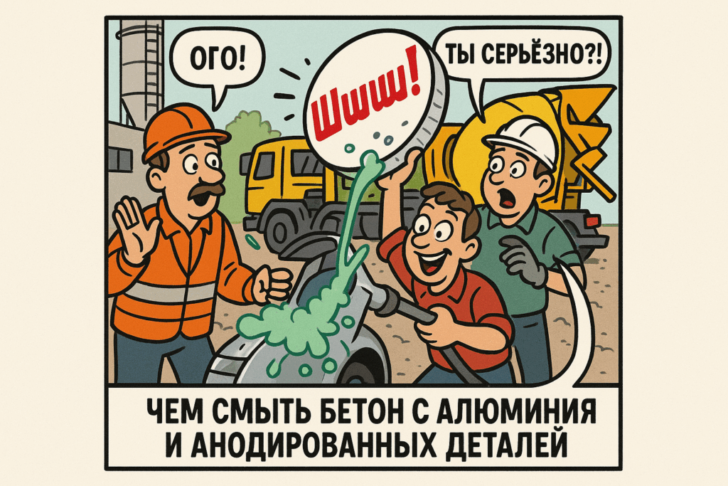 Как бережно очистить алюминий и анодированные поверхности от бетона