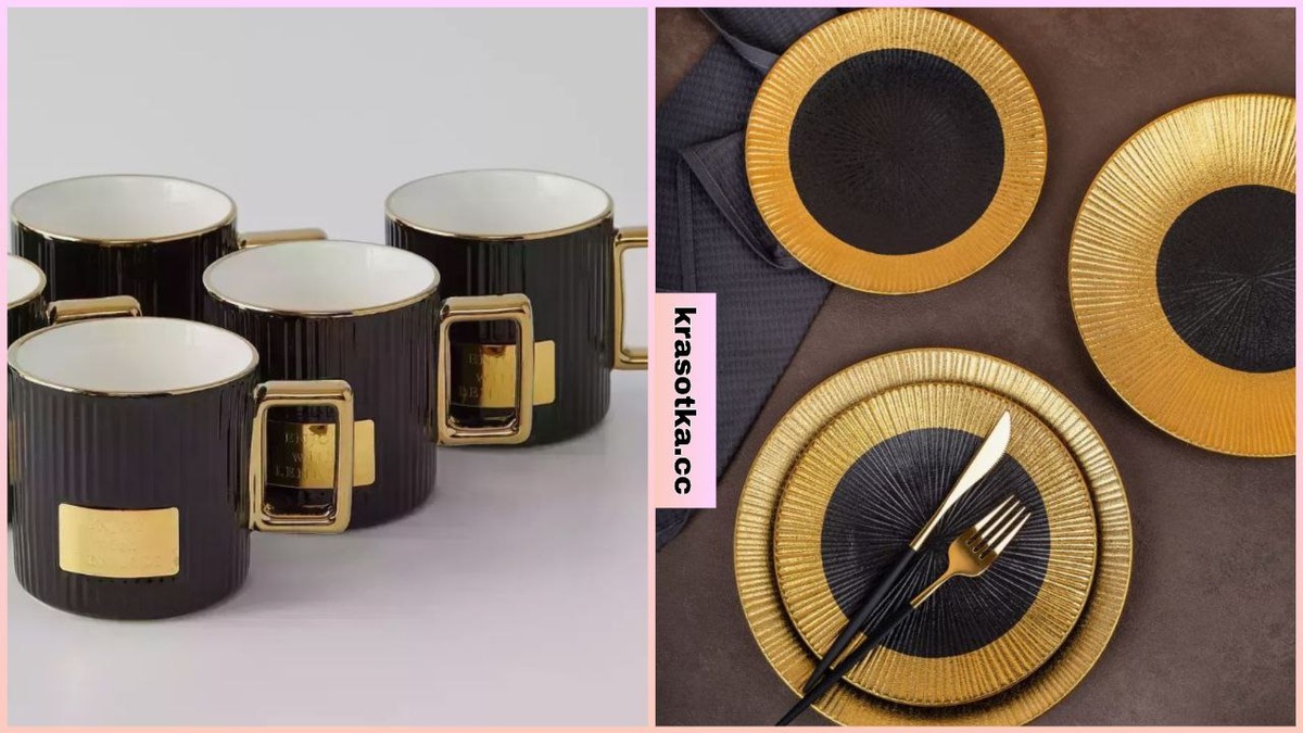Изысканная посуда в черно-золотых тонах: откройте новую эру сервировки