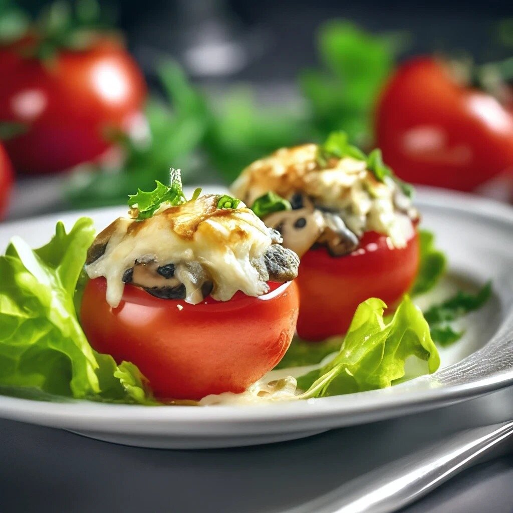 Фаршированные помидоры: грибы и сыр для идеального ужина