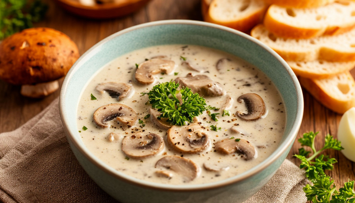 Ароматный сливочно-грибной суп для семейного ужина