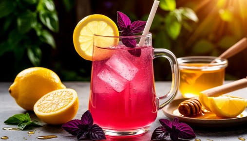 Летняя бомба для вашего здоровья: фиолетовый лимонад с базиликом