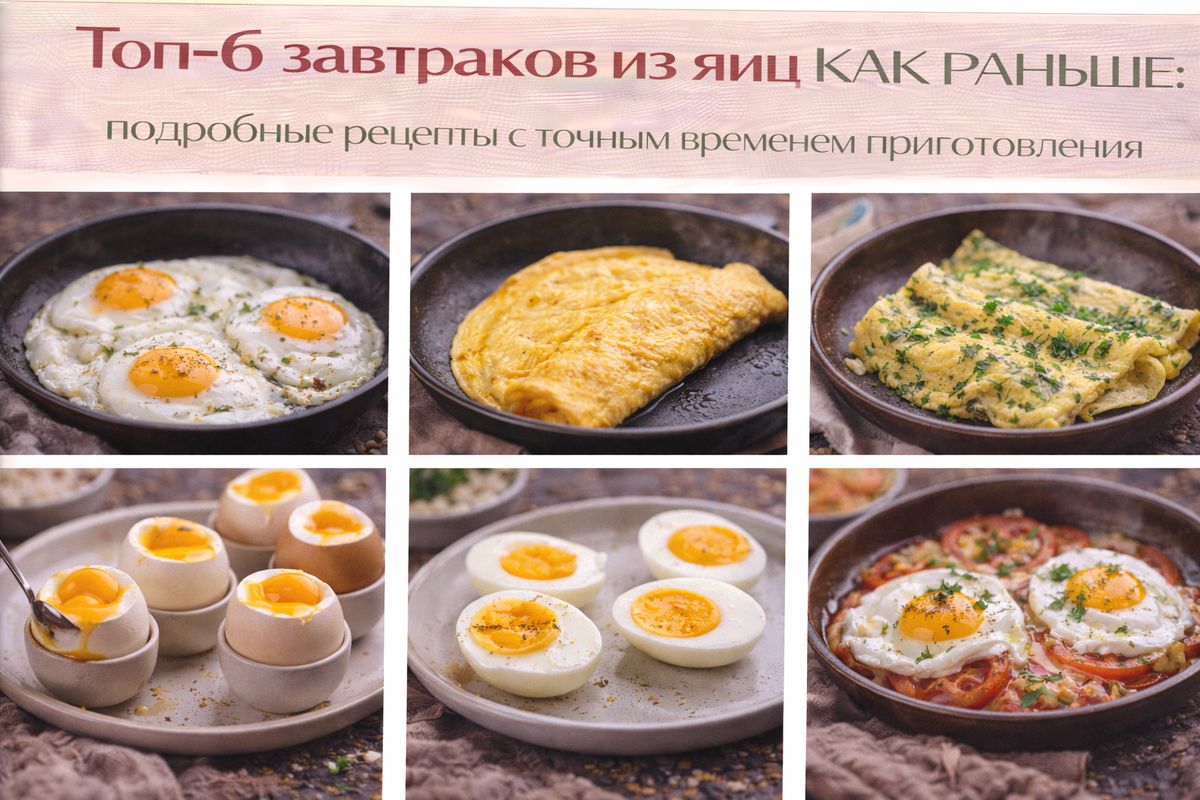 Шесть непревзойденных завтраков из яиц: Рецепты с секретами приготовления